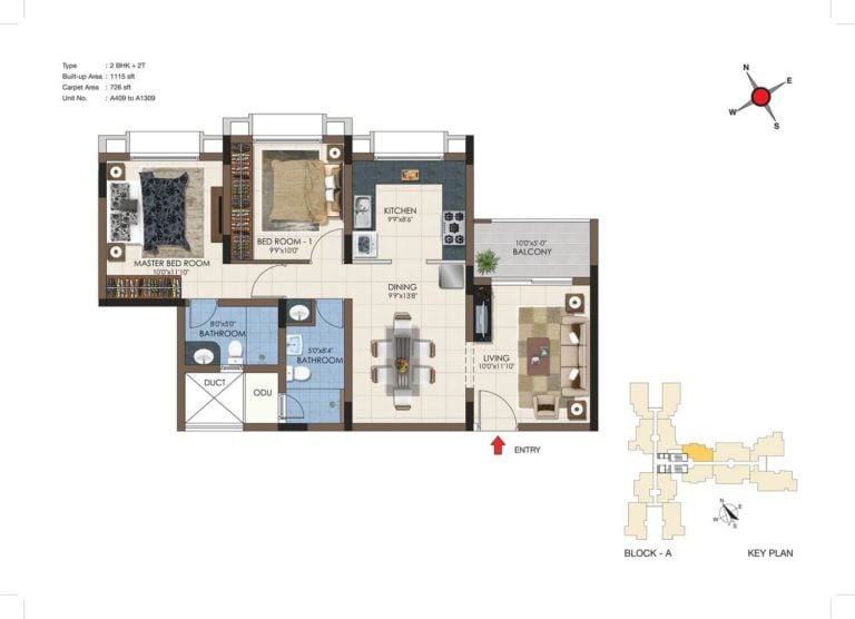 2 BHK 1115 - Casagrand Northern Star