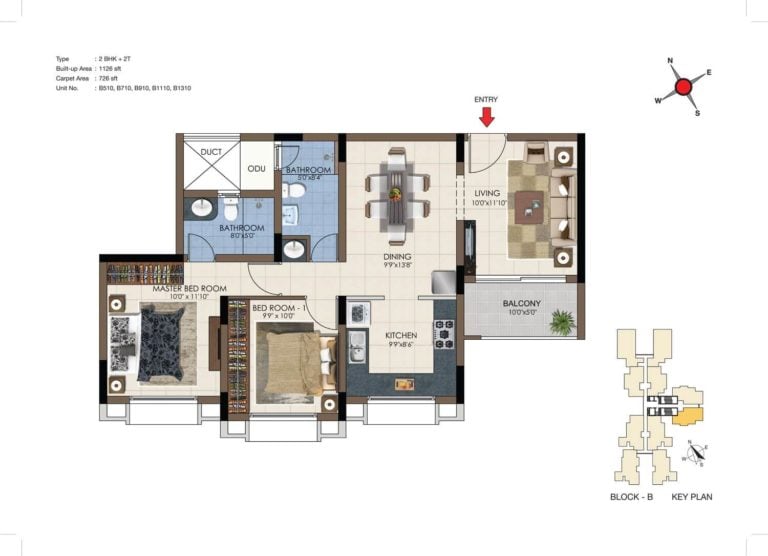 2 BHK 1126 - Casagrand Northern Star