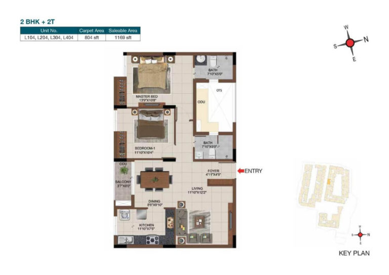 2 BHK 1169 - Casagrand Castle Chennai