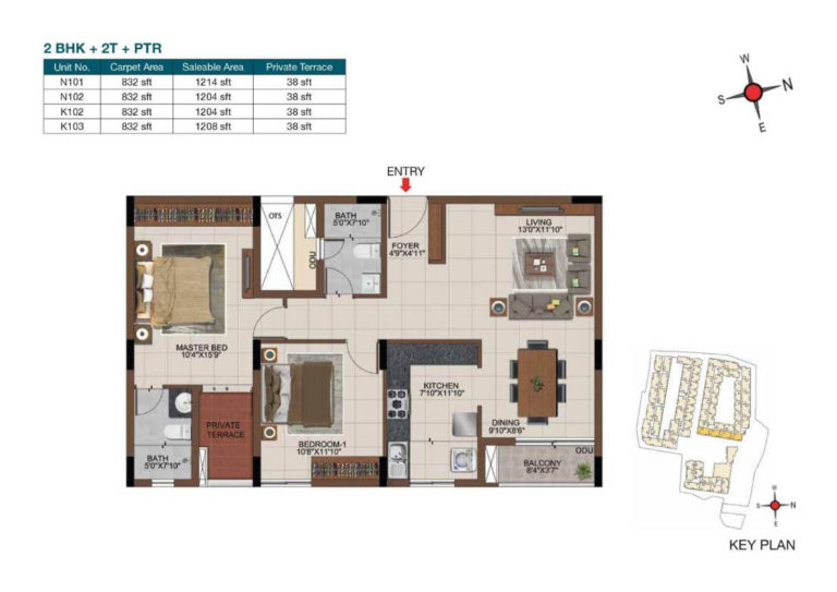 2 BHK 1208 - Casagrand Castle Chennai