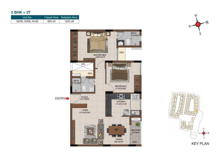 2 BHK 1220 - Casagrand Castle Chennai