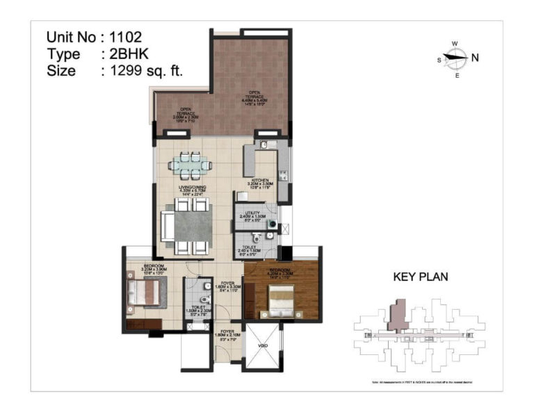2 BHK 1299 - CasaGrand Monte Carlo