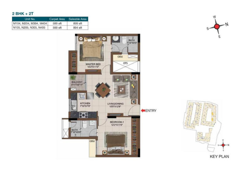 2 BHK 894 - Casagrand Castle Chennai