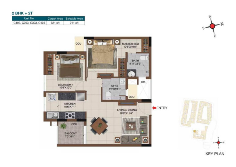 2 BHK 941 - Casagrand Castle Chennai
