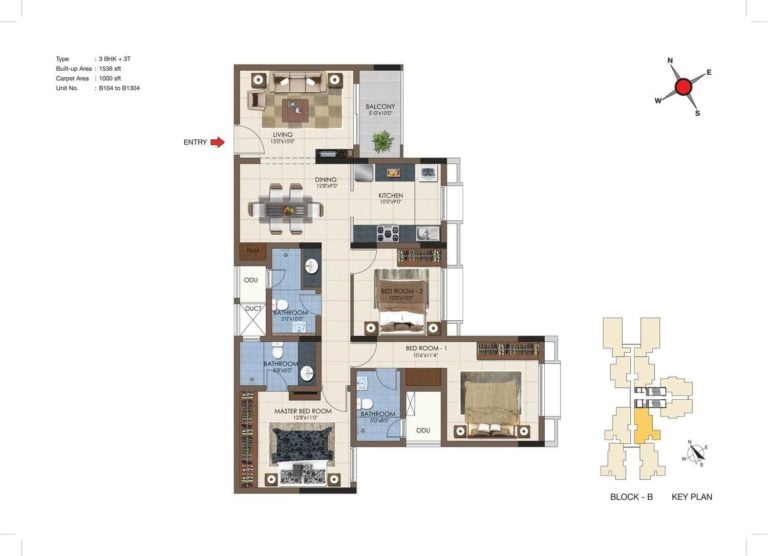 3 BHK 1536 - Casagrand Northern Star