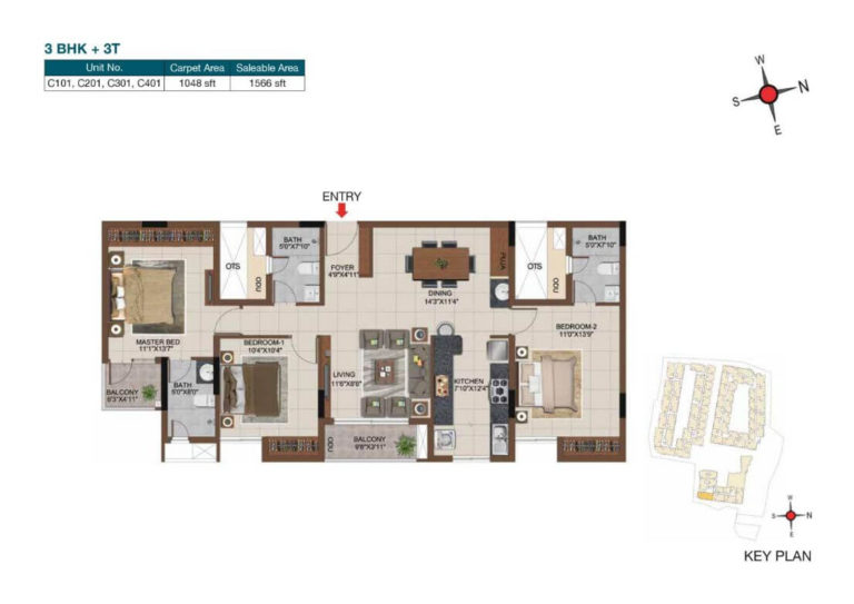 3 BHK 1566 - Casagrand Castle Chennai