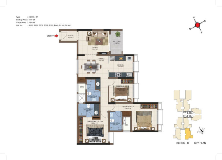 3 BHK 1604 - Casagrand Northern Star