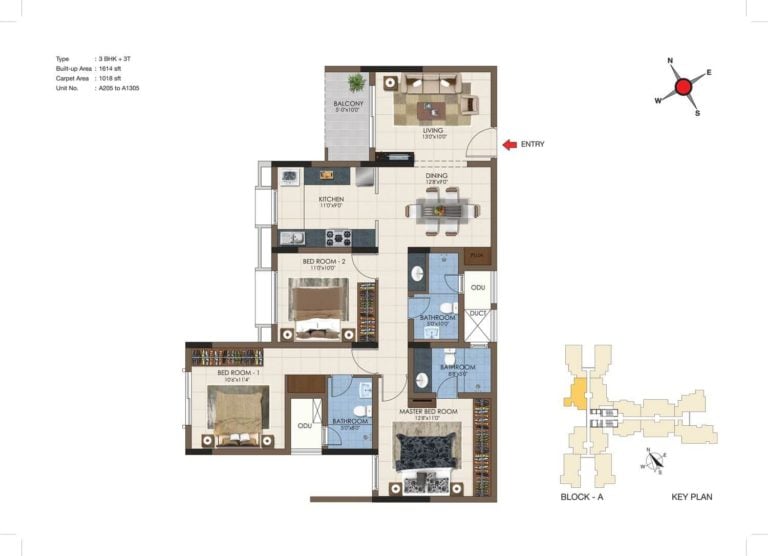 3 BHK 1614 - Casagrand Northern Star