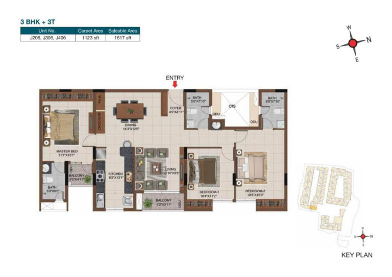 3 BHK 1617 - Casagrand Castle Chennai
