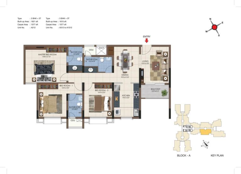 3 BHK 1621 - Casagrand Northern Star