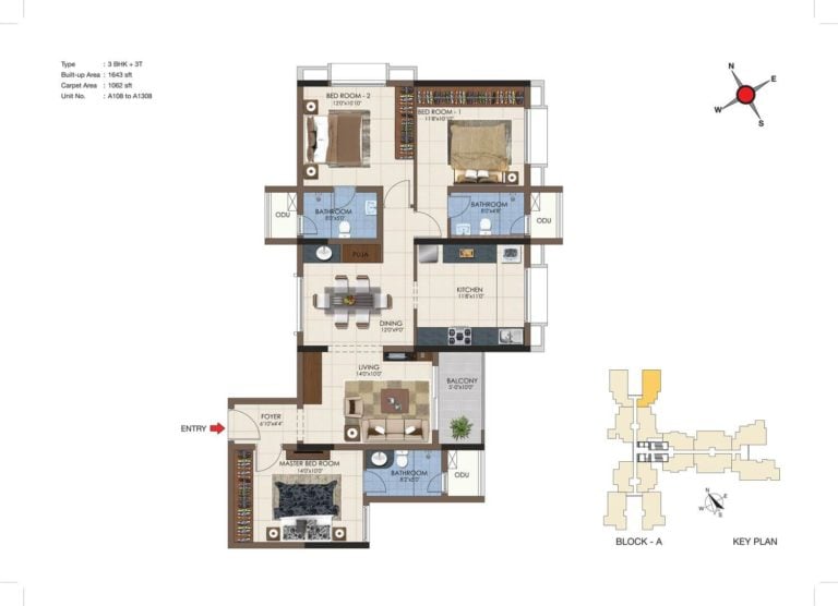 3 BHK 1643 - Casagrand Northern Star