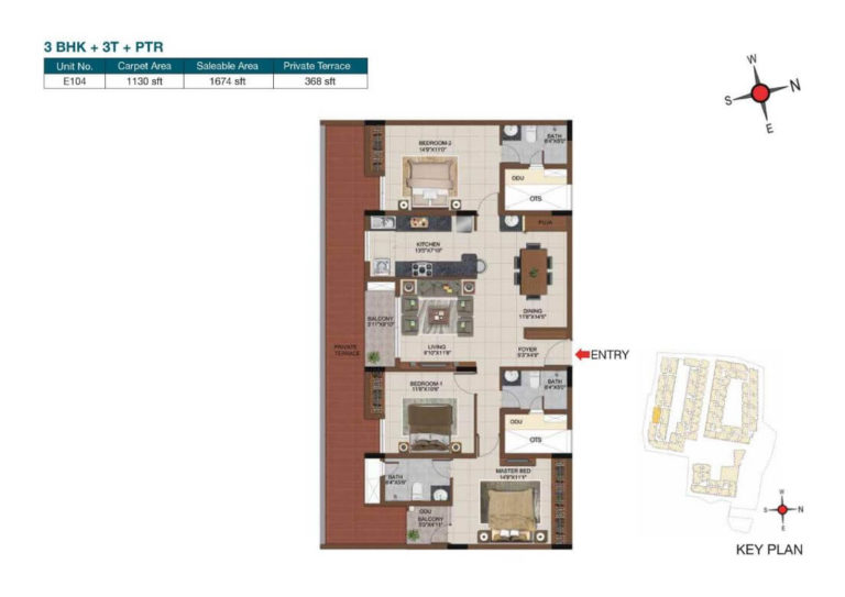3 BHK 1674 - Casagrand Castle Chennai