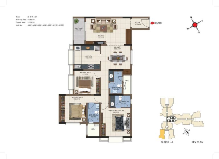 3 BHK 1789 - Casagrand Northern Star