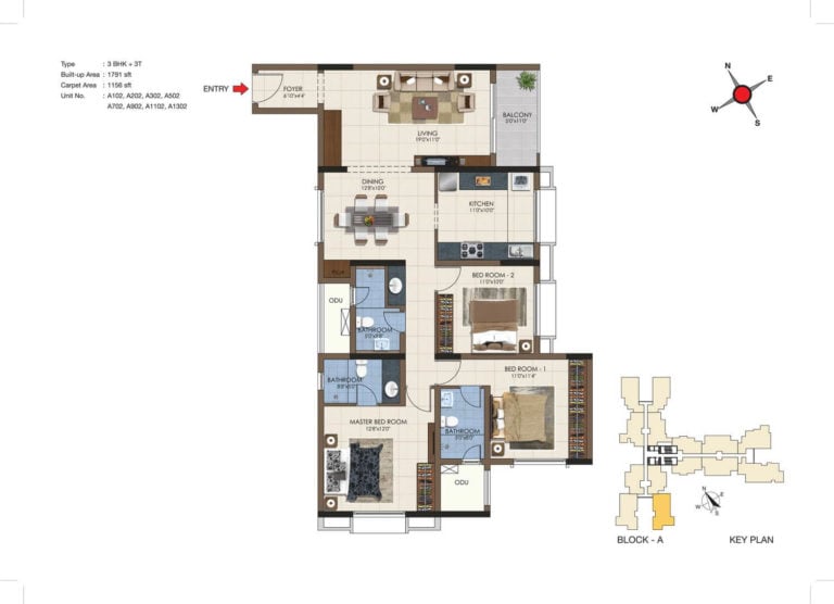 3 BHK 1791 - Casagrand Northern Star