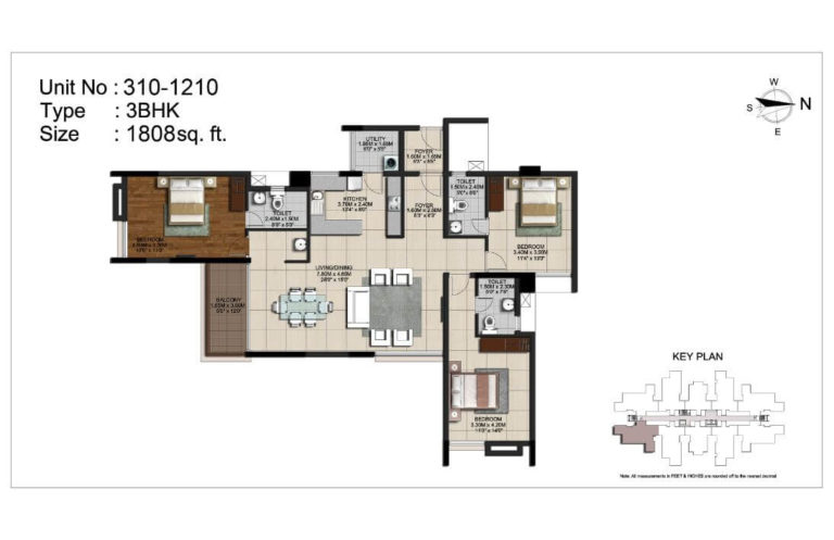 3 BHK 1808 - CasaGrand Monte Carlo