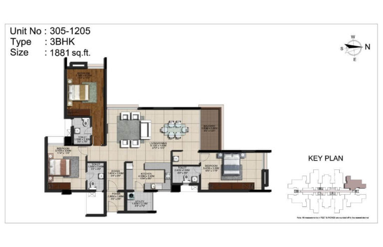 3 BHK 1881 - CasaGrand Monte Carlo