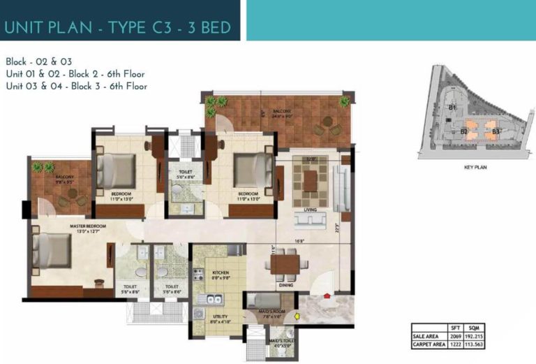 3 BHK 2069 - Prestige Ocean Crest Goa