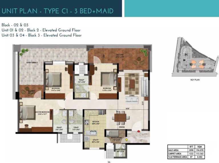 3 BHK 2098 - Prestige Ocean Crest Goa