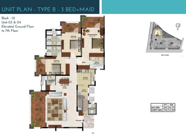 3 BHK 2652 - Prestige Ocean Crest Goa