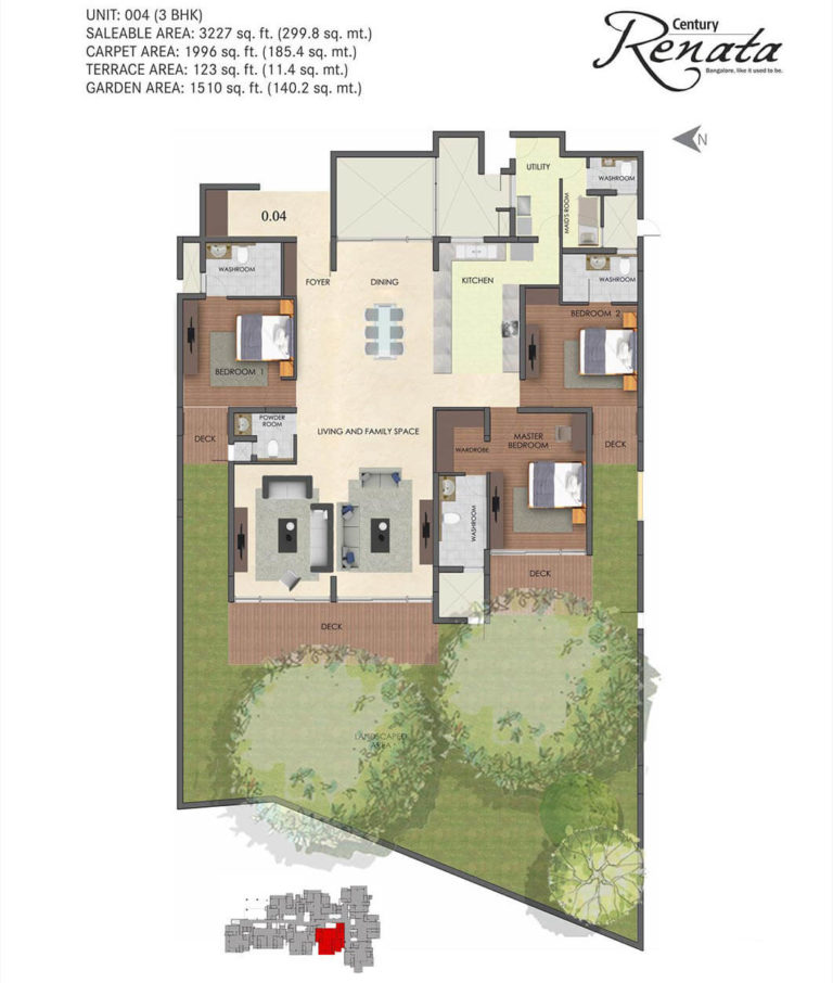 3 BHK - 3227 - Century Renata Richmond Road