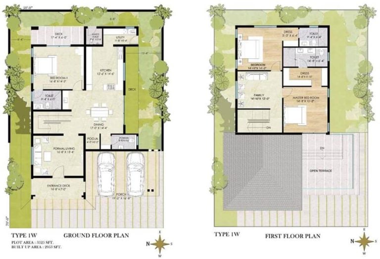 3 BHK Duplex Type 1 - 2953 (3525) - Chaithanya Samarth Villas