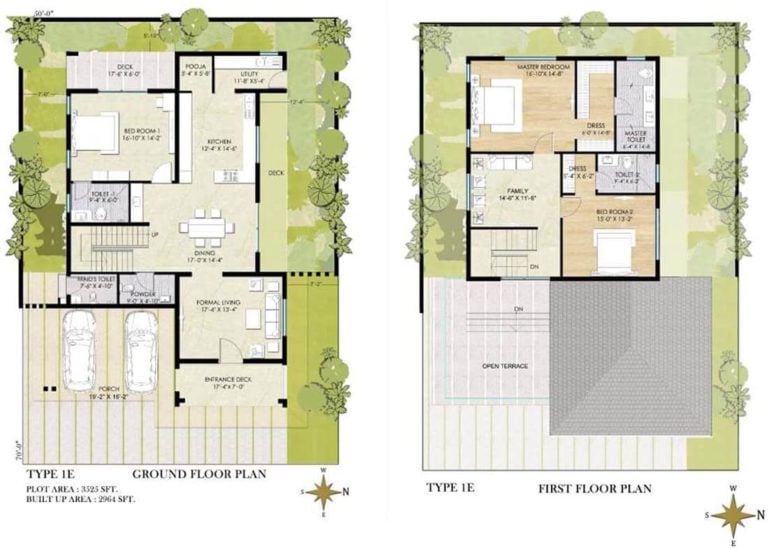 3 BHK Duplex Type 1 - 2964 (3525) - Chaithanya Samarth Villas