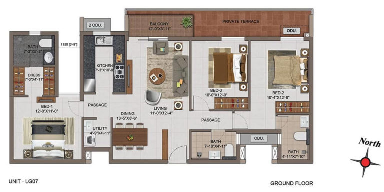 3 BHK Regular - 1614 - Casagrand Utopia Chennai