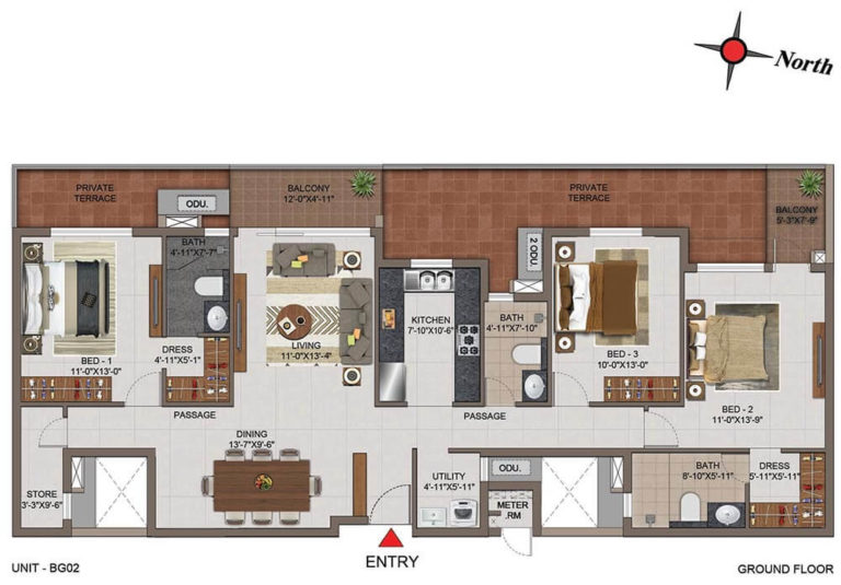 3 BHK Signature - 1940 - Casagrand Utopia Chennai