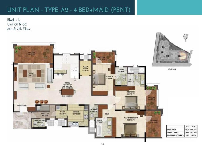 4 BHK Penthouse 4829 - Prestige Ocean Crest Goa