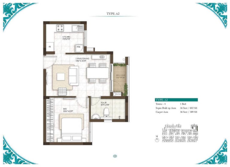 1 BHK - 602 - Prestige Courtyards Chennai