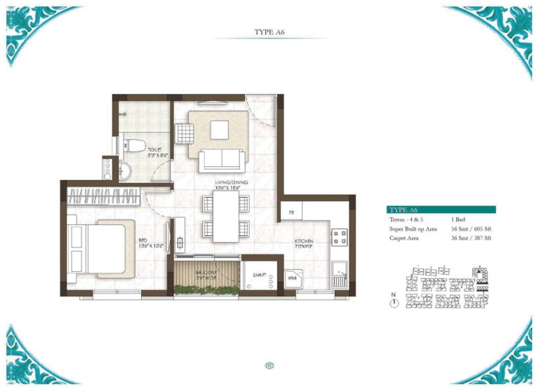 1 BHK - 605 - Prestige Courtyards Chennai