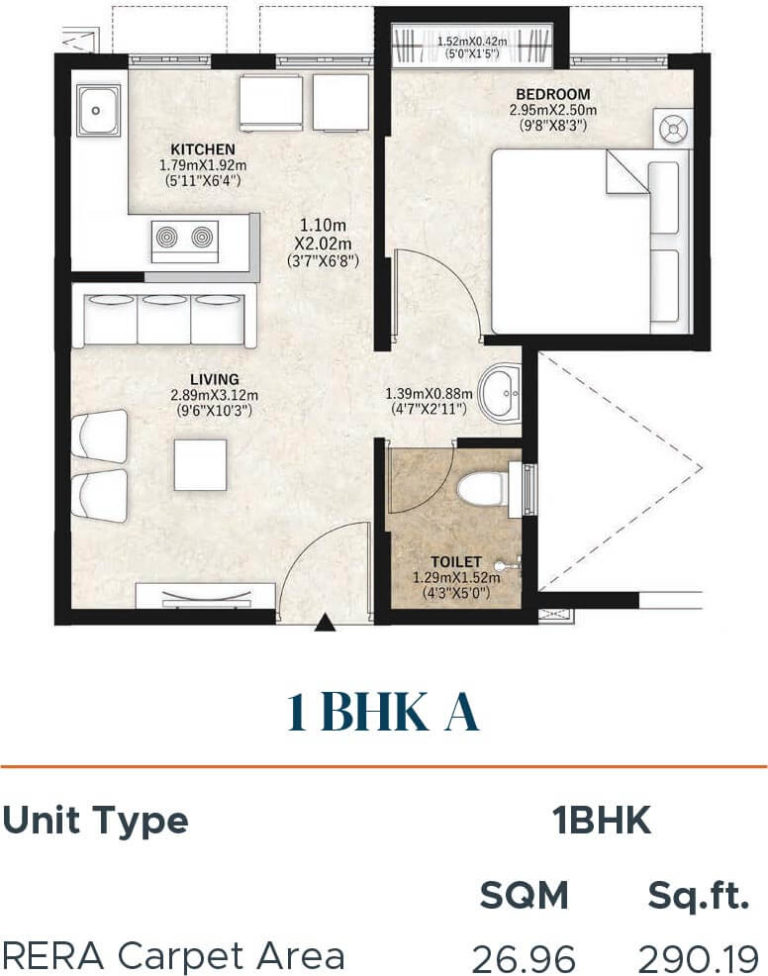 1 BHK A - 290 - Mahindra Happinest Palghar 2 Mumbai