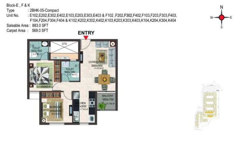 2 BHK 883 - CasaGrand Savoye Chennai