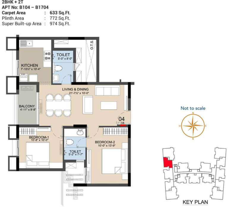 2 BHK 974 - Radiance Icon Chennai