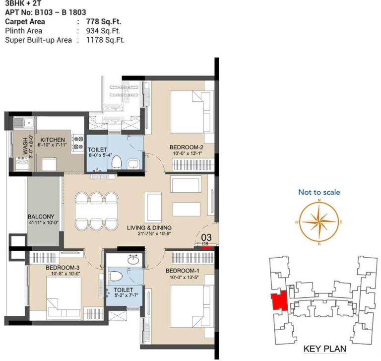 3 BHK 1178 - Radiance Icon Chennai