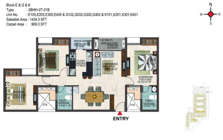 3 BHK 1434 - CasaGrand Savoye Chennai