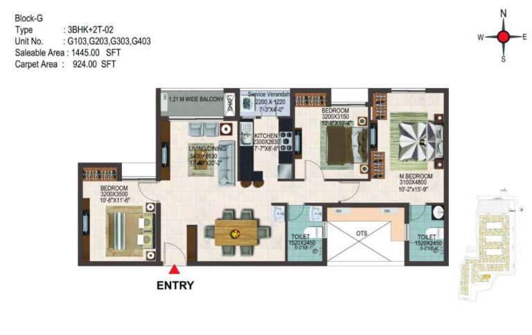 3 BHK 1445 - CasaGrand Savoye Chennai
