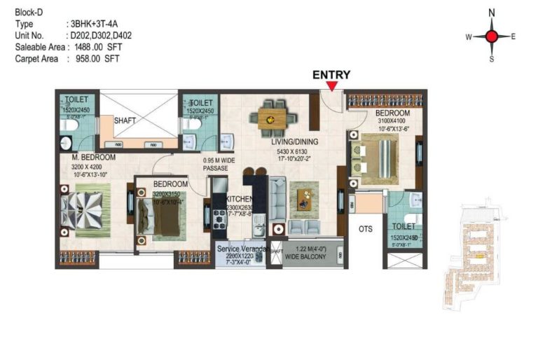3 BHK 1488 - CasaGrand Savoye Chennai