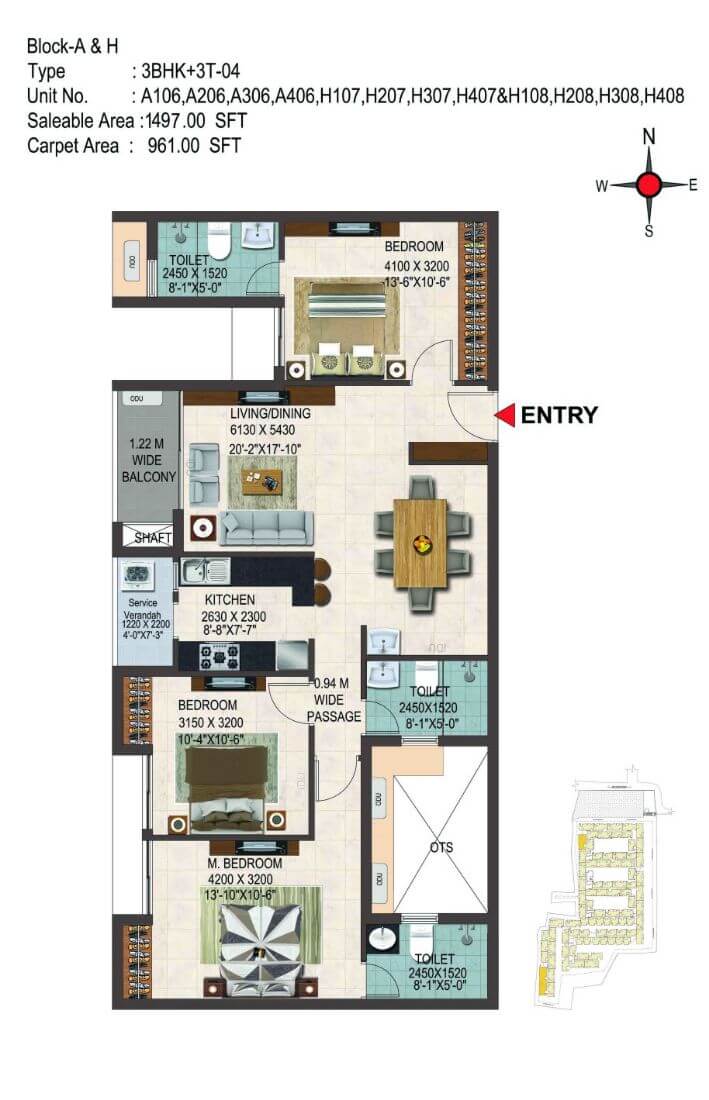 3 BHK 1497 - CasaGrand Savoye Chennai