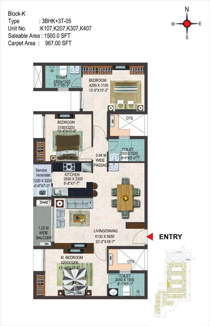 3 BHK 1500 - CasaGrand Savoye Chennai