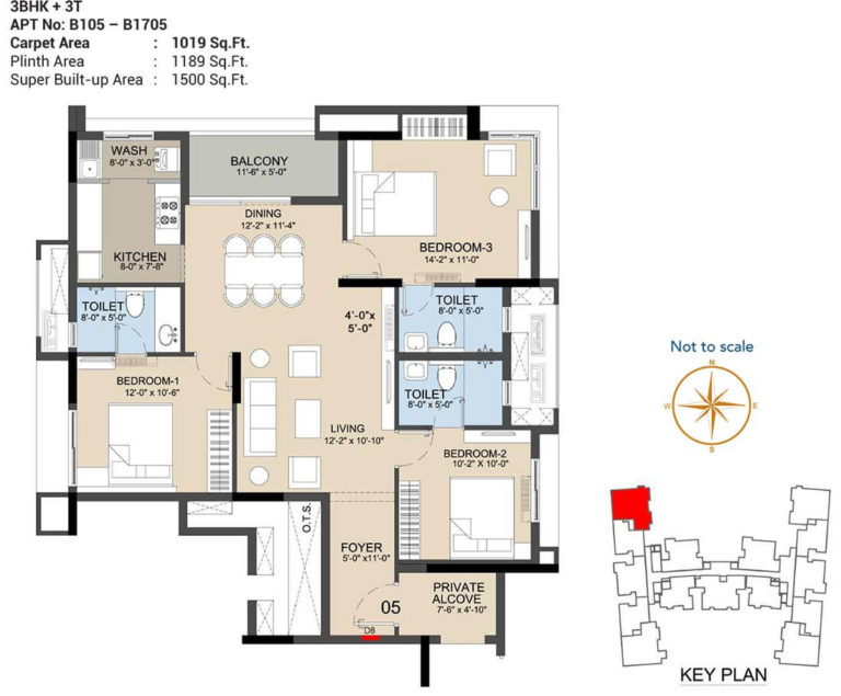 3 BHK 1500 - Radiance Icon Chennai