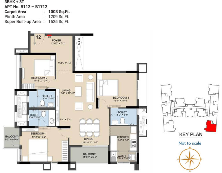 3 BHK 1525 - Radiance Icon Chennai