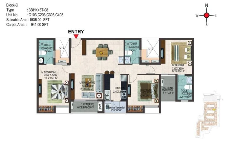 3 BHK 1538 - CasaGrand Savoye Chennai