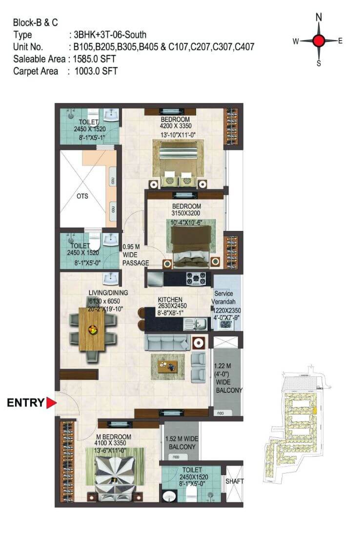 3 BHK 1585 - CasaGrand Savoye Chennai