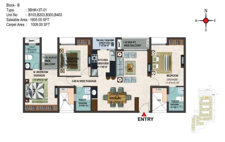 3 BHK 1605 - CasaGrand Savoye Chennai