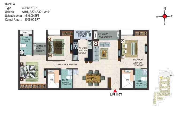3 BHK 1616 - CasaGrand Savoye Chennai