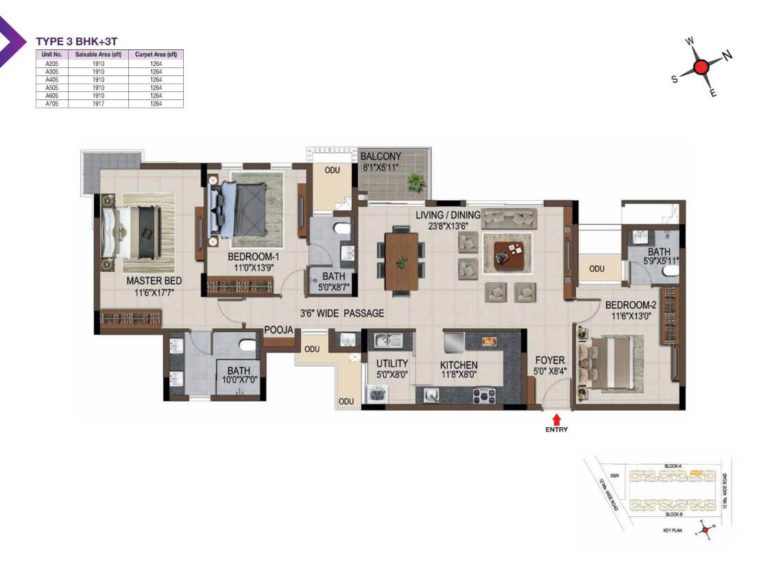 3 BHK 1910 - Casagrand Amethyst Sholinganallur