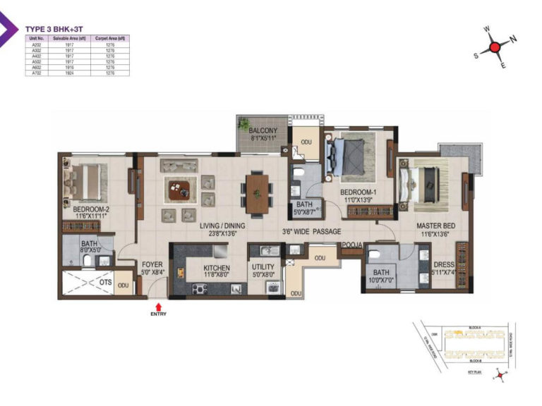 3 BHK 1917 - Casagrand Amethyst Sholinganallur