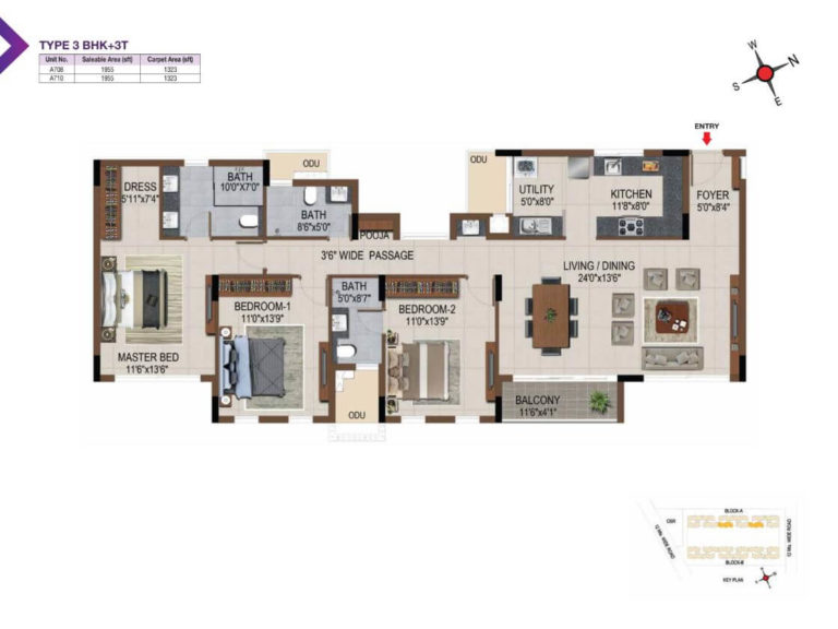 3 BHK 1955 - Casagrand Amethyst Sholinganallur