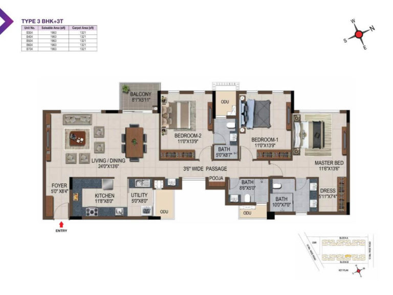 3 BHK 1960 - Casagrand Amethyst Sholinganallur